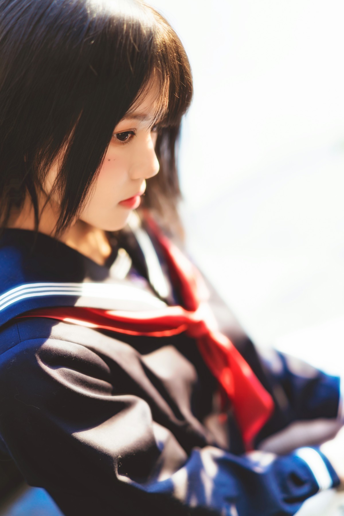萝莉风COS 桜桃喵 – 黑色水手服 – COSPLAY