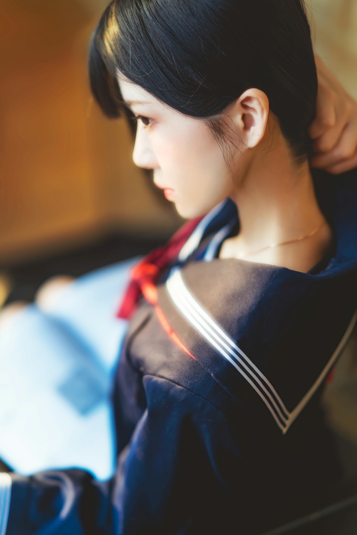 萝莉风COS 桜桃喵 – 黑色水手服 – COSPLAY