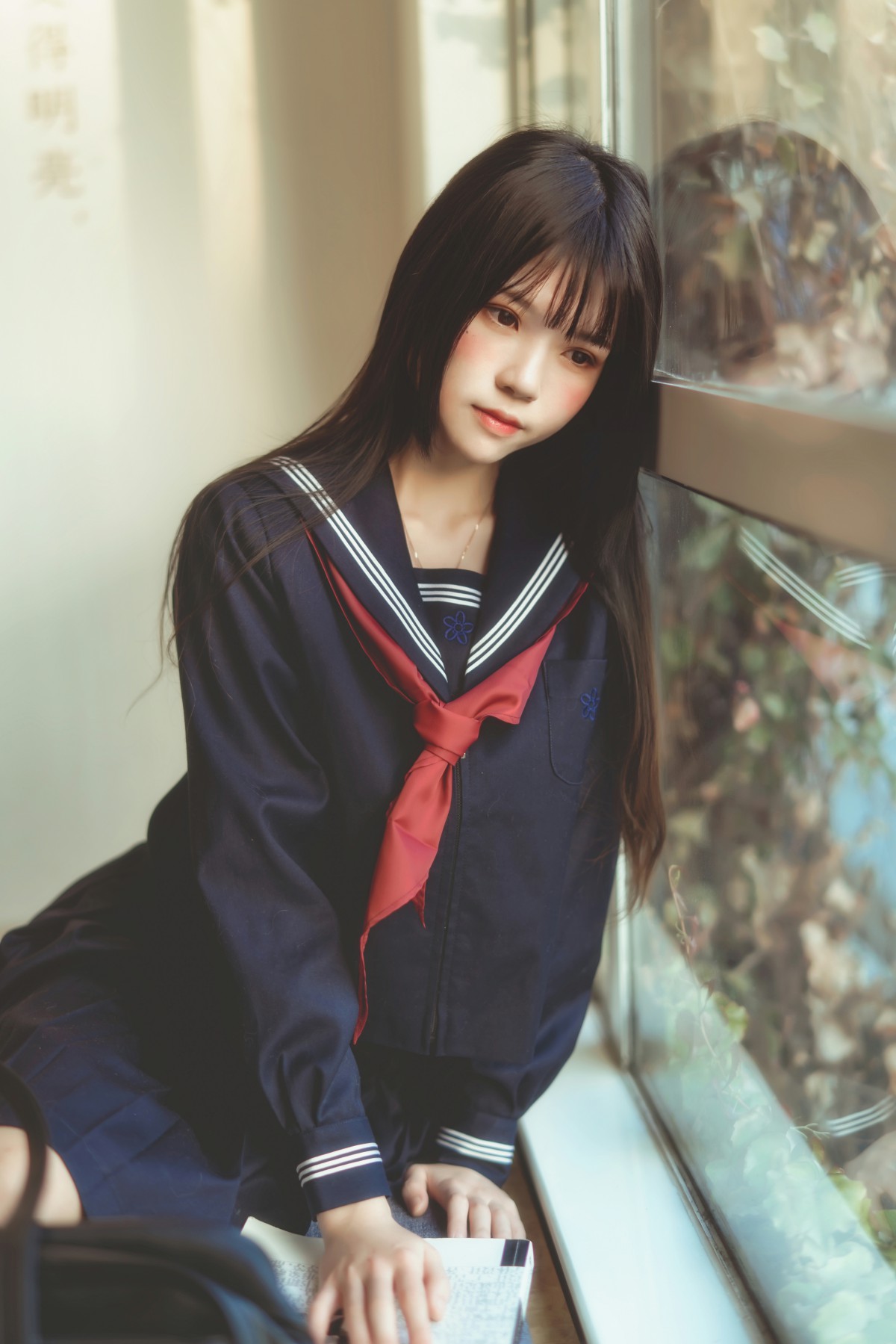 萝莉风COS 桜桃喵 – 黑色水手服 – COSPLAY