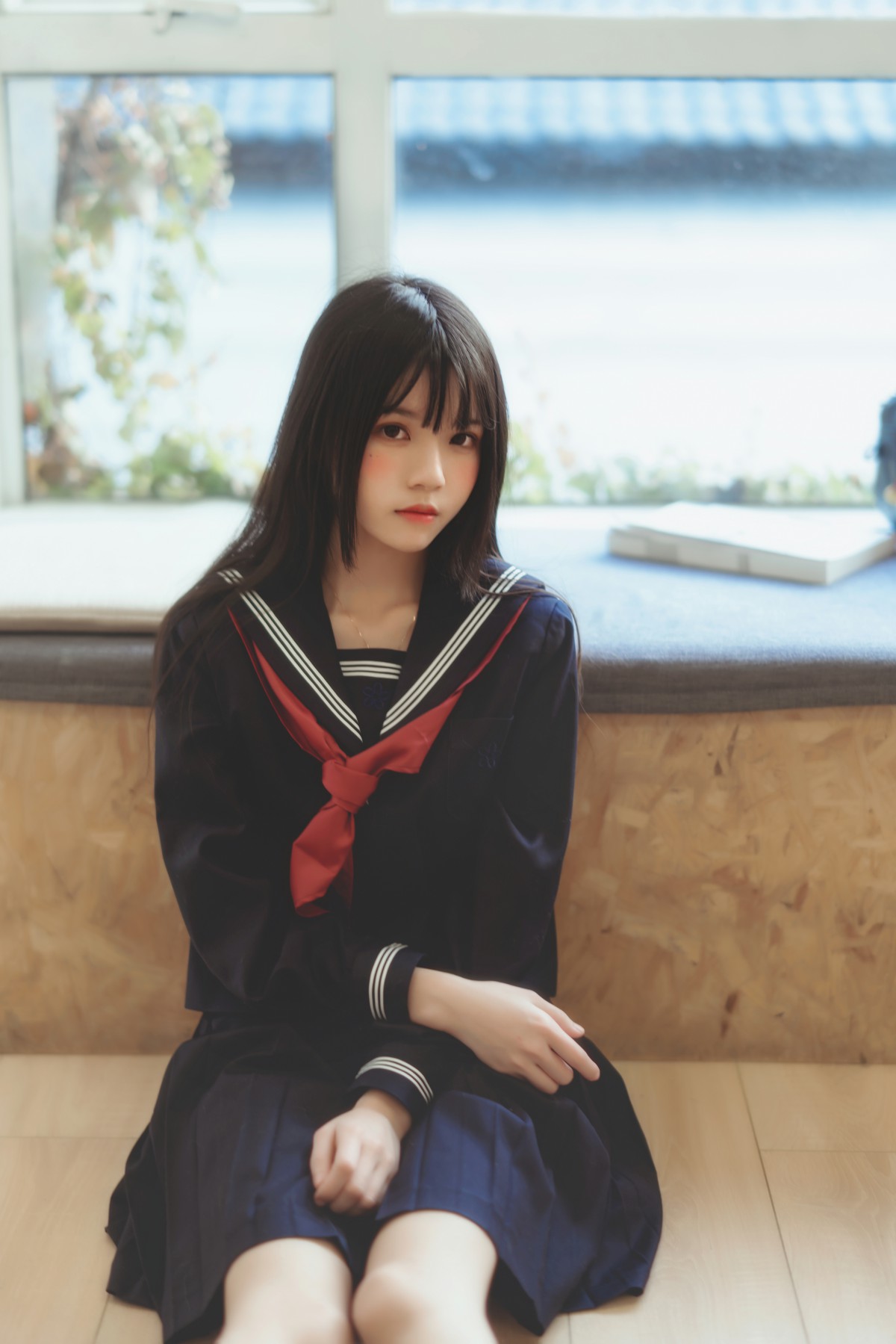 萝莉风COS 桜桃喵 – 黑色水手服 – COSPLAY