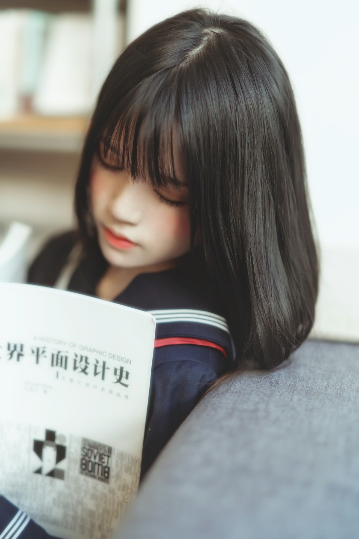 萝莉风COS 桜桃喵 – 黑色水手服 – COSPLAY