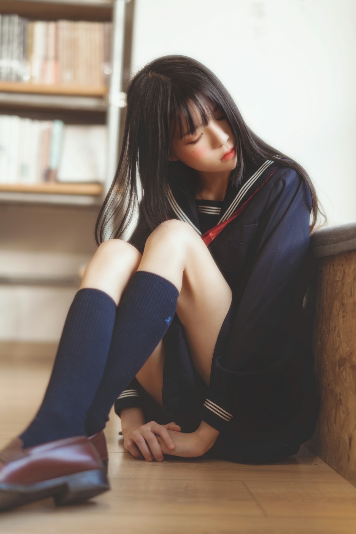 萝莉风COS 桜桃喵 – 黑色水手服 – COSPLAY