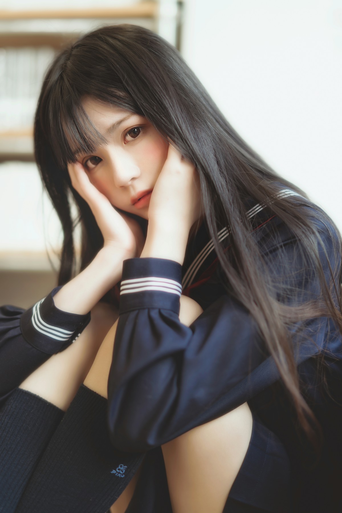 萝莉风COS 桜桃喵 – 黑色水手服 – COSPLAY