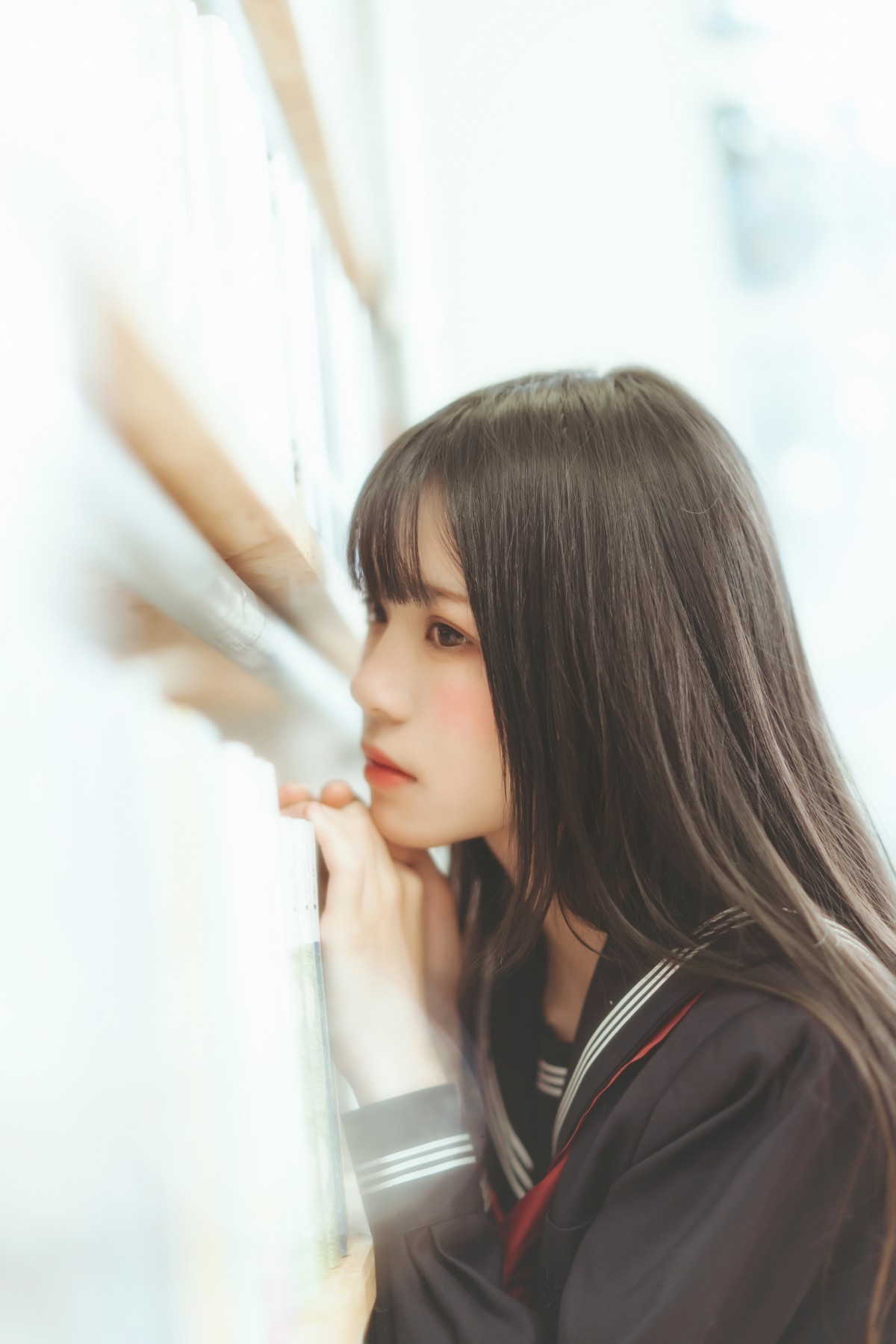 萝莉风COS 桜桃喵 – 黑色水手服 – COSPLAY