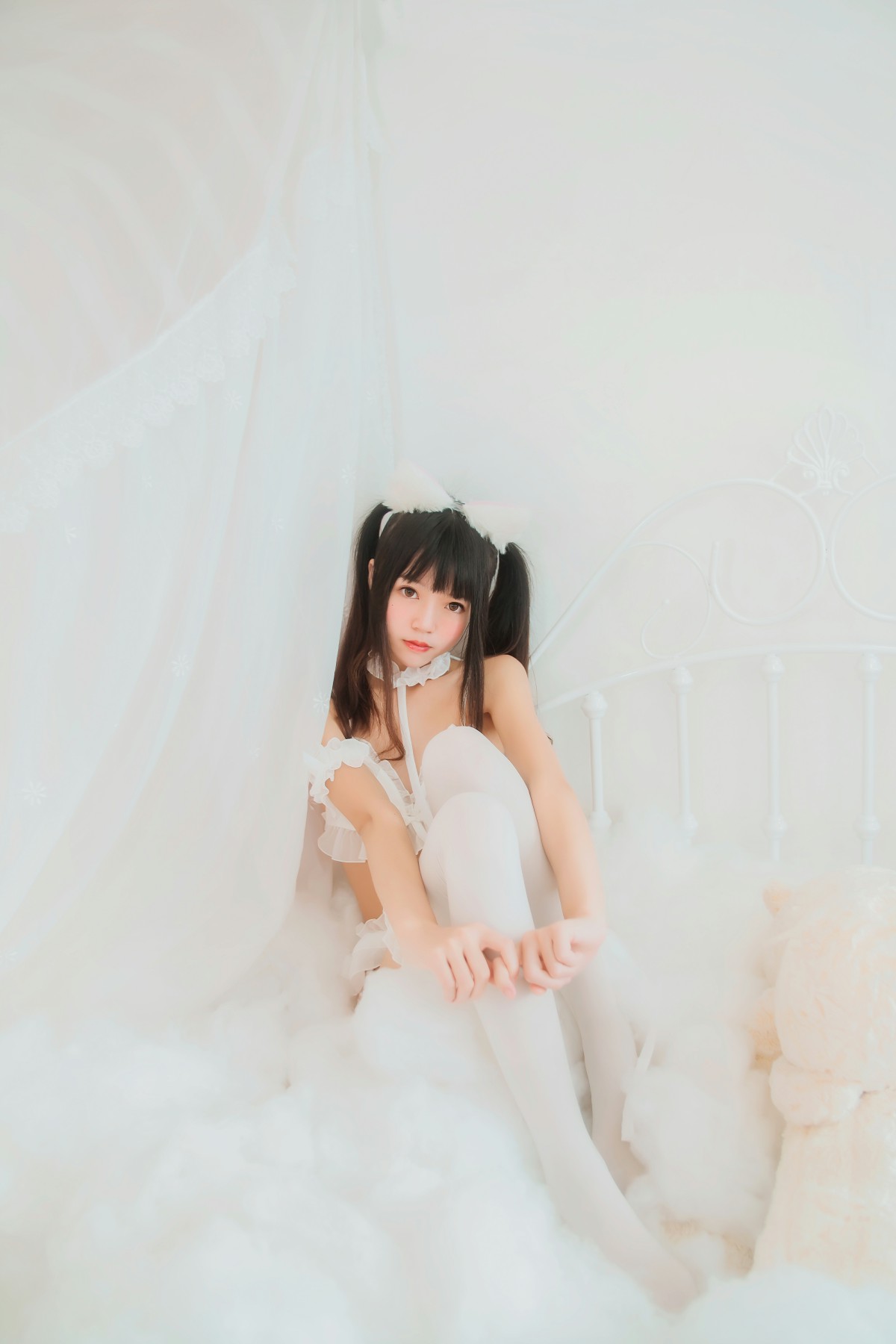 萝莉风COS 桜桃喵 – 白猫 – COSPLAY