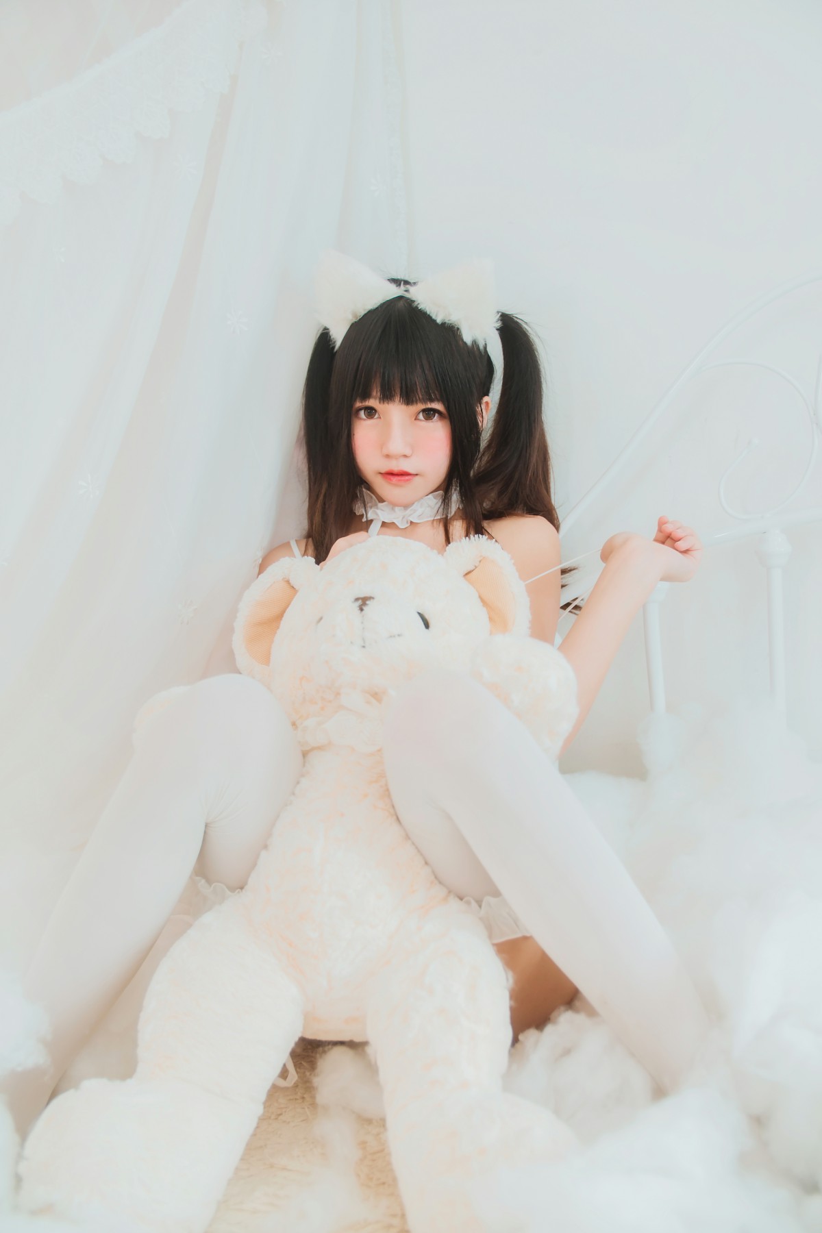 萝莉风COS 桜桃喵 – 白猫 – COSPLAY