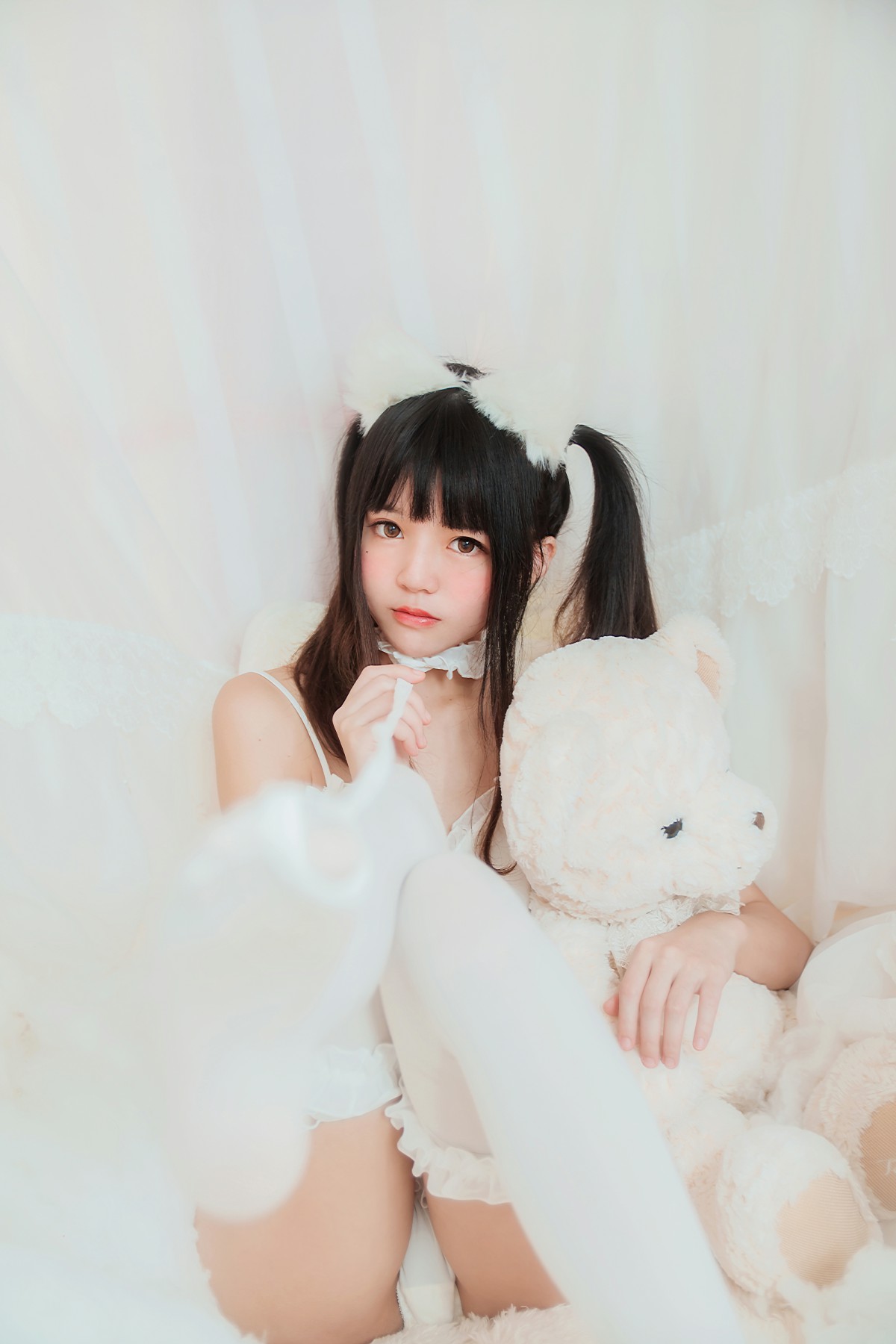 萝莉风COS 桜桃喵 – 白猫 – COSPLAY