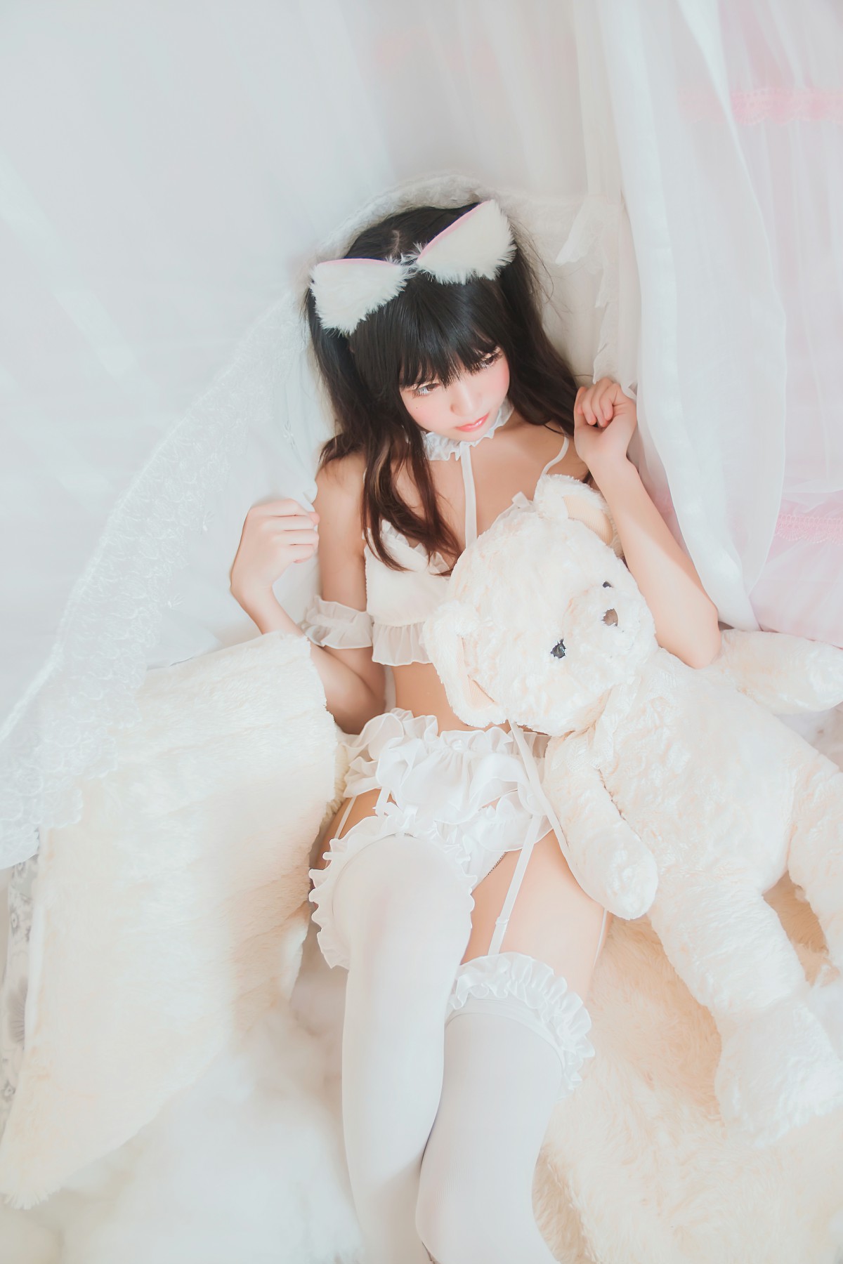 萝莉风COS 桜桃喵 – 白猫 – COSPLAY