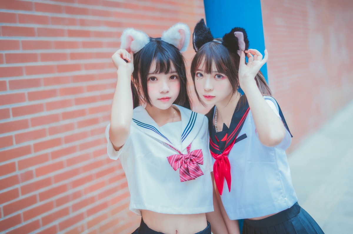 萝莉风COS 桜桃喵&amp;amp;疯猫ss – JK百合2 – COSPLAY