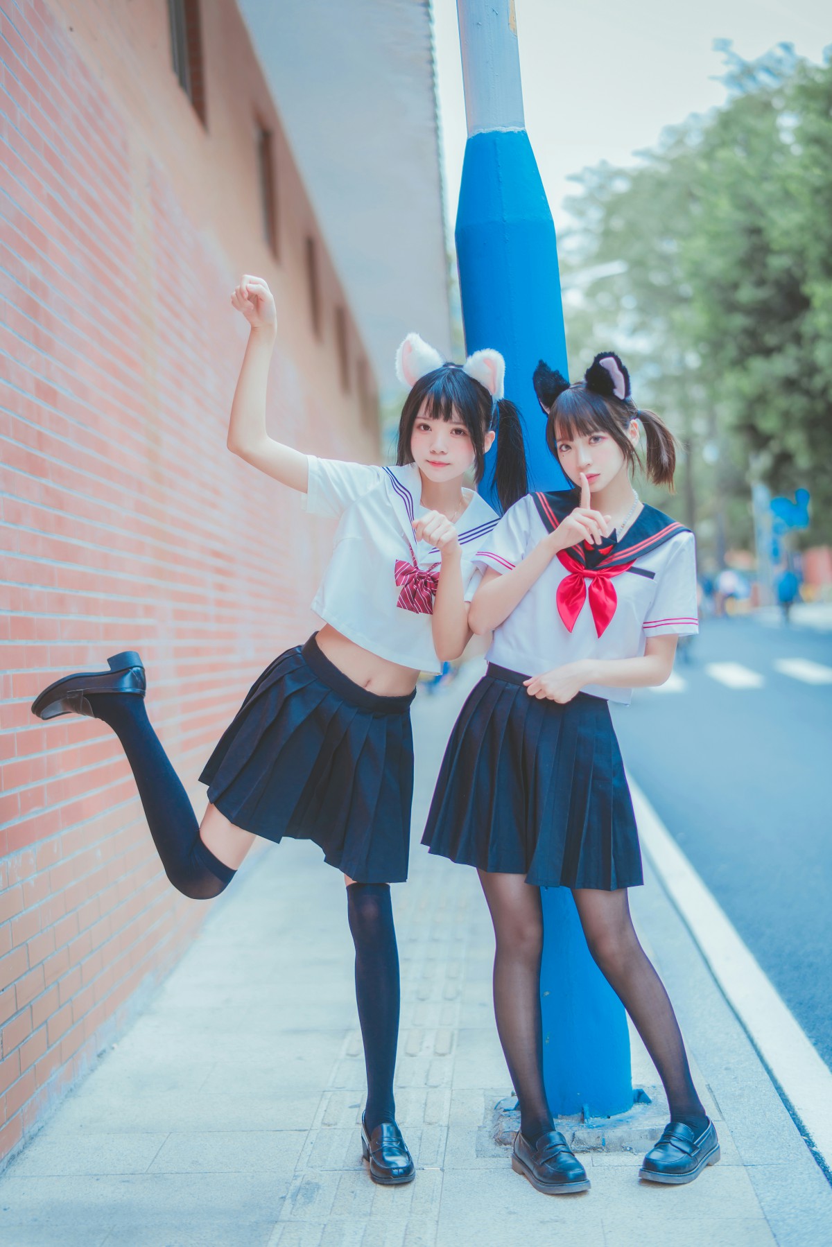 萝莉风COS 桜桃喵&amp;amp;疯猫ss – JK百合2 – COSPLAY