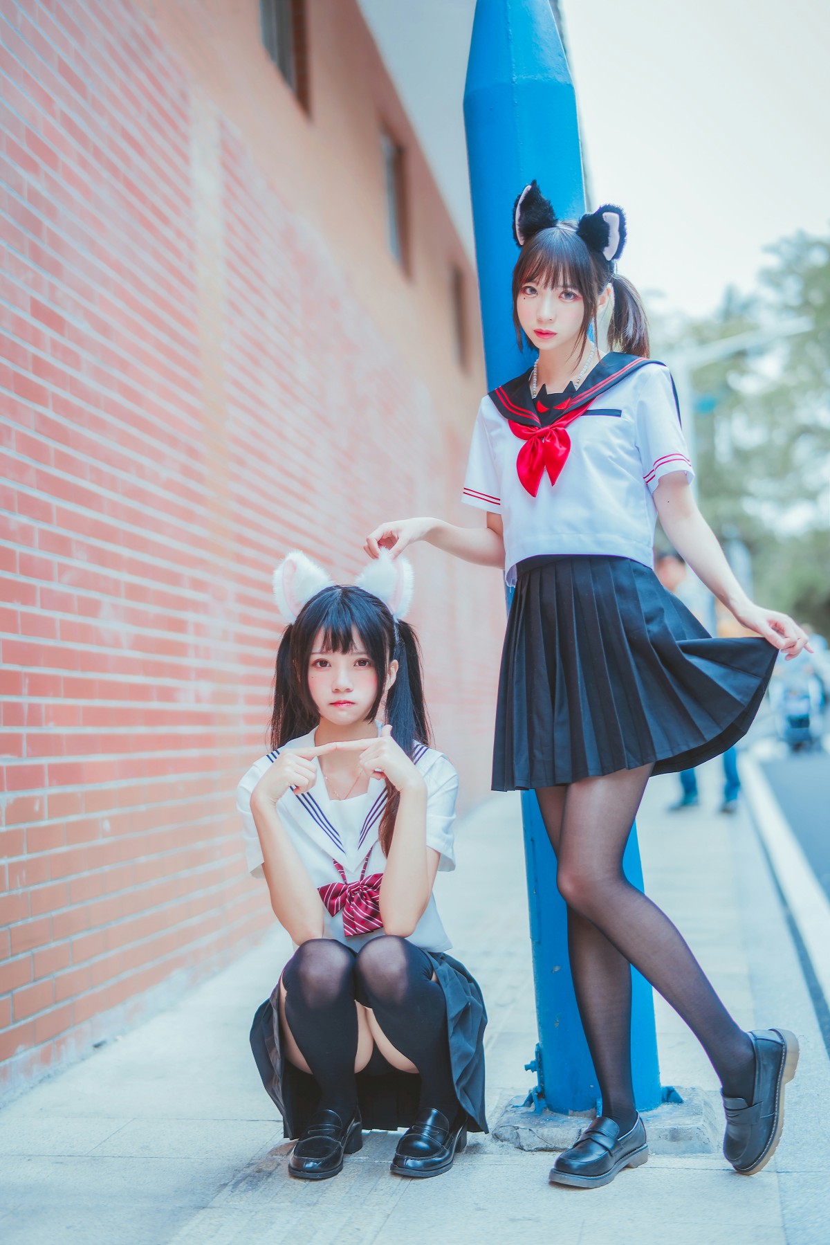 萝莉风COS 桜桃喵&amp;amp;疯猫ss – JK百合2 – COSPLAY