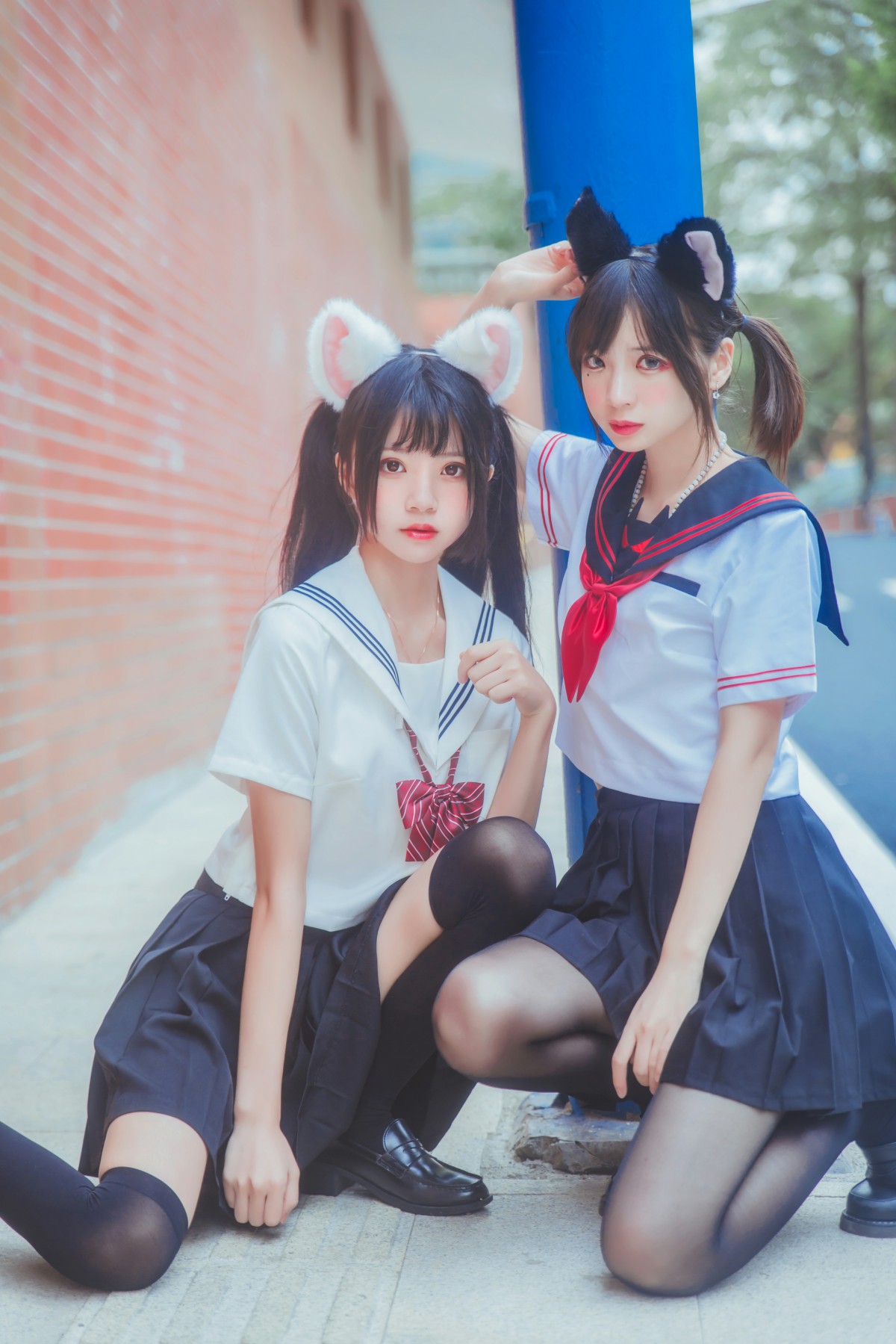 萝莉风COS 桜桃喵&amp;amp;疯猫ss – JK百合2 – COSPLAY