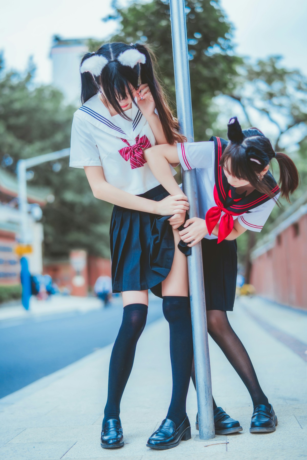 萝莉风COS 桜桃喵&amp;amp;疯猫ss – JK百合2 – COSPLAY