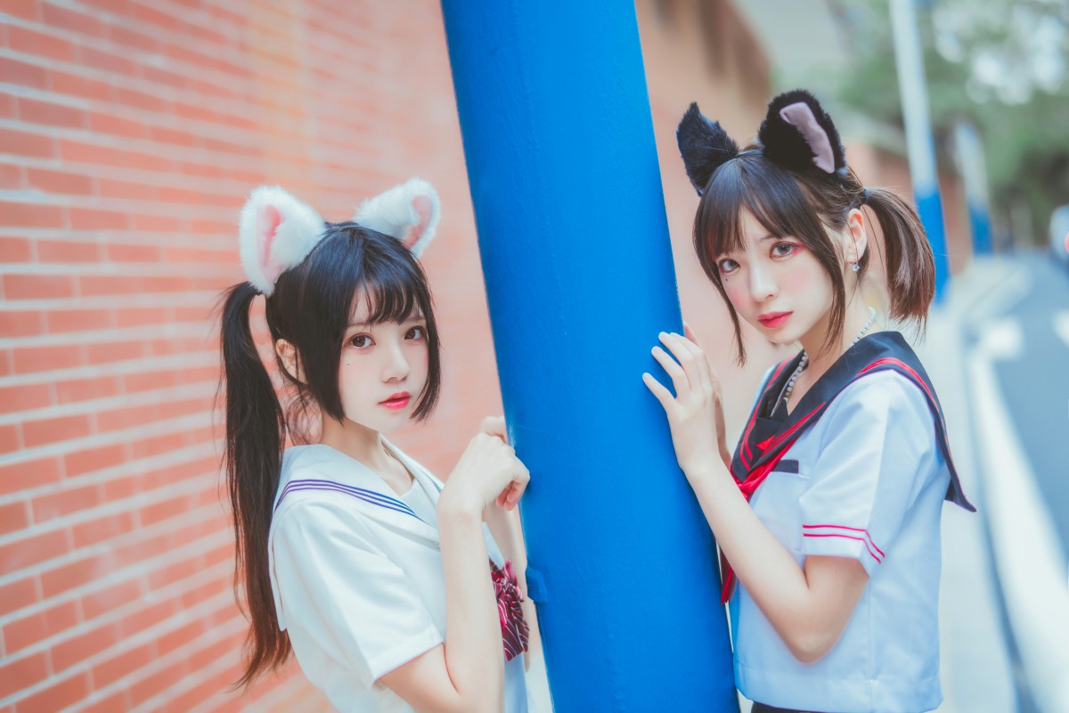 萝莉风COS 桜桃喵&amp;amp;疯猫ss – JK百合2 – COSPLAY