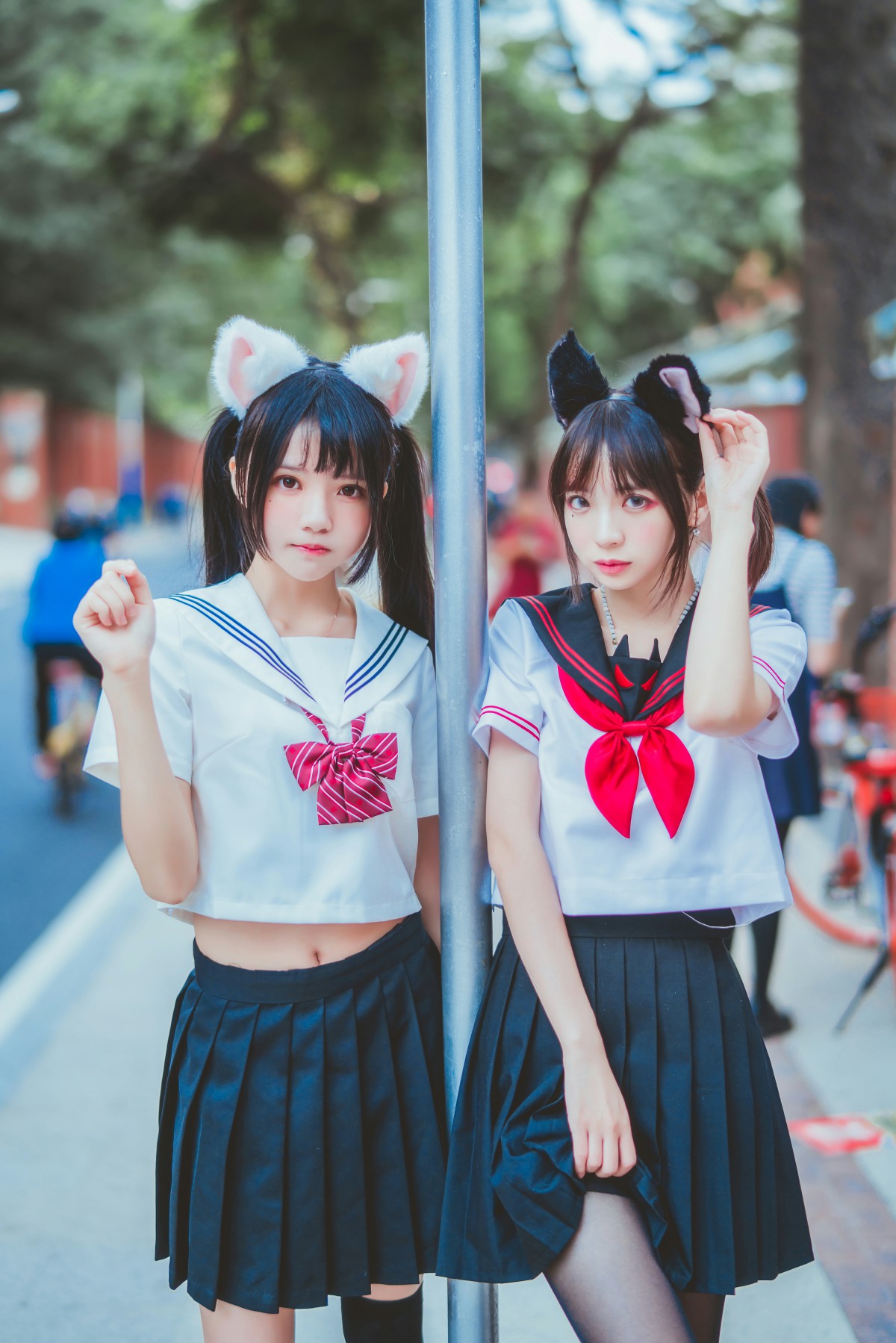 萝莉风COS 桜桃喵&amp;amp;疯猫ss – JK百合2 – COSPLAY
