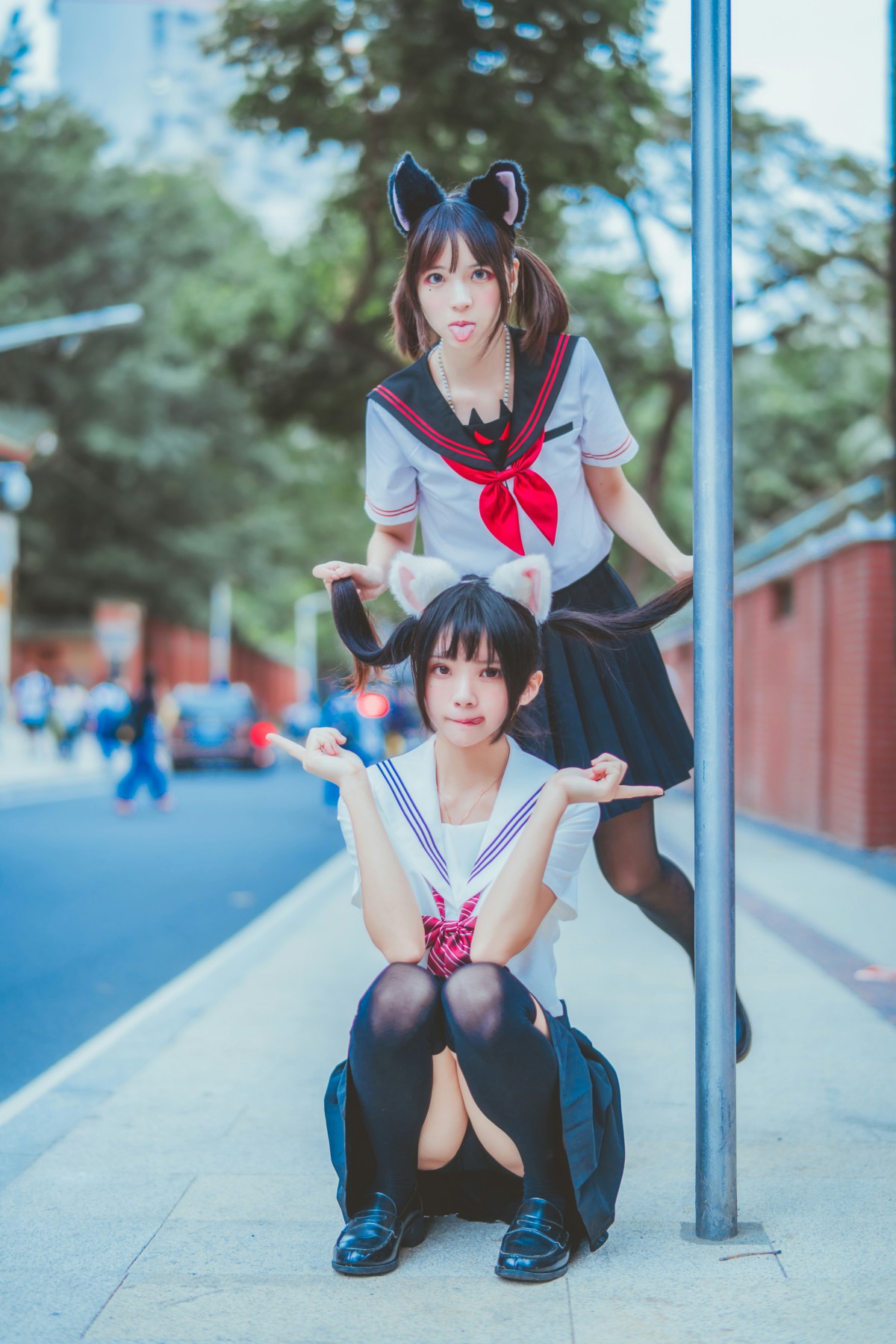 萝莉风COS 桜桃喵&amp;amp;疯猫ss – JK百合2 – COSPLAY