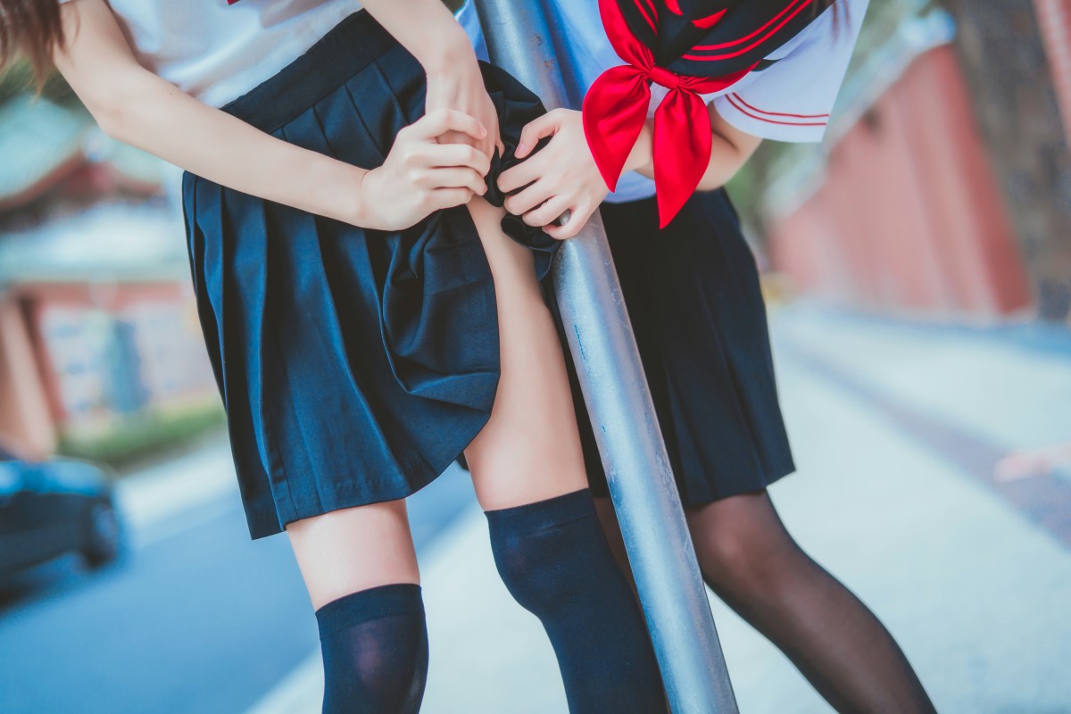 萝莉风COS 桜桃喵&amp;amp;疯猫ss – JK百合2 – COSPLAY