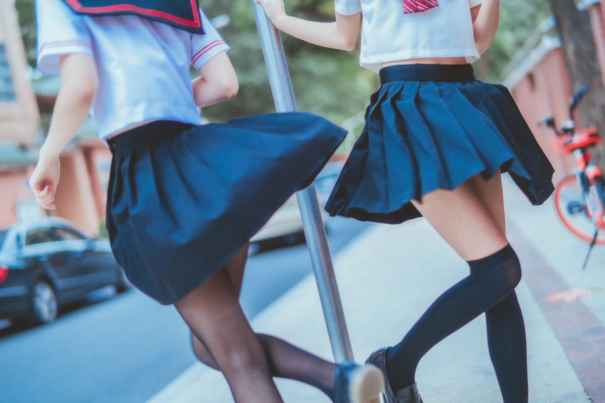 萝莉风COS 桜桃喵&amp;amp;疯猫ss – JK百合2 – COSPLAY