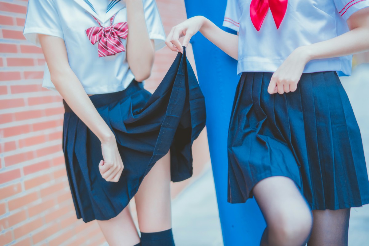 萝莉风COS 桜桃喵&amp;amp;疯猫ss – JK百合2 – COSPLAY