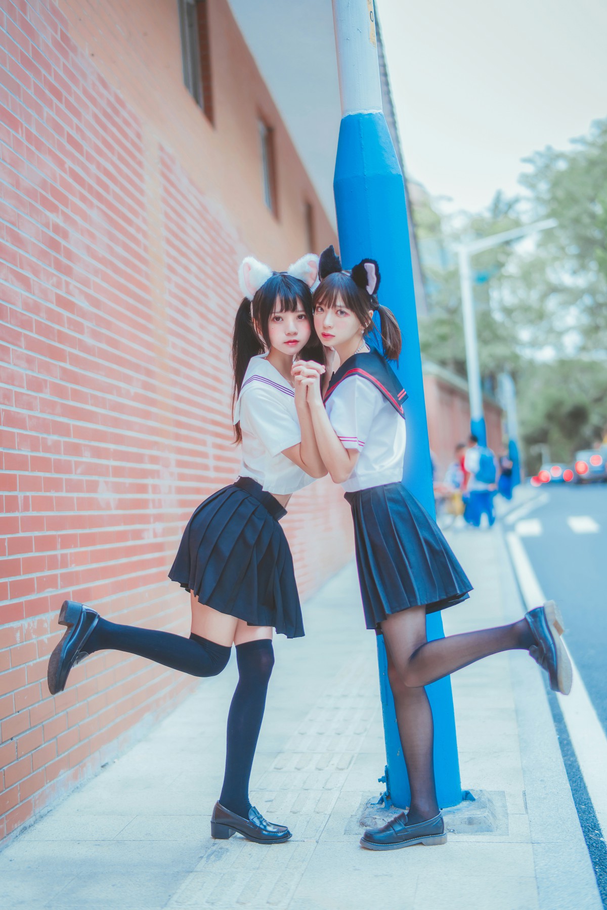 萝莉风COS 桜桃喵&amp;amp;疯猫ss – JK百合2 – COSPLAY
