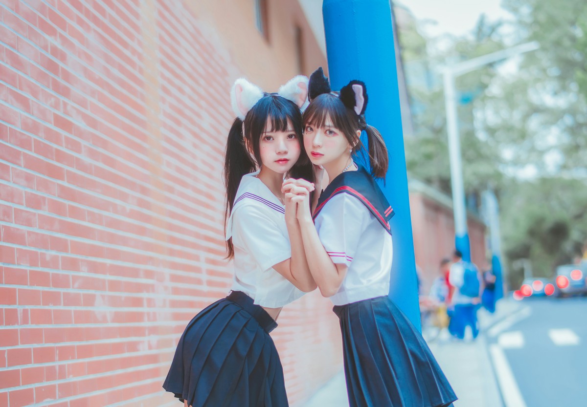 萝莉风COS 桜桃喵&amp;amp;疯猫ss – JK百合2 – COSPLAY