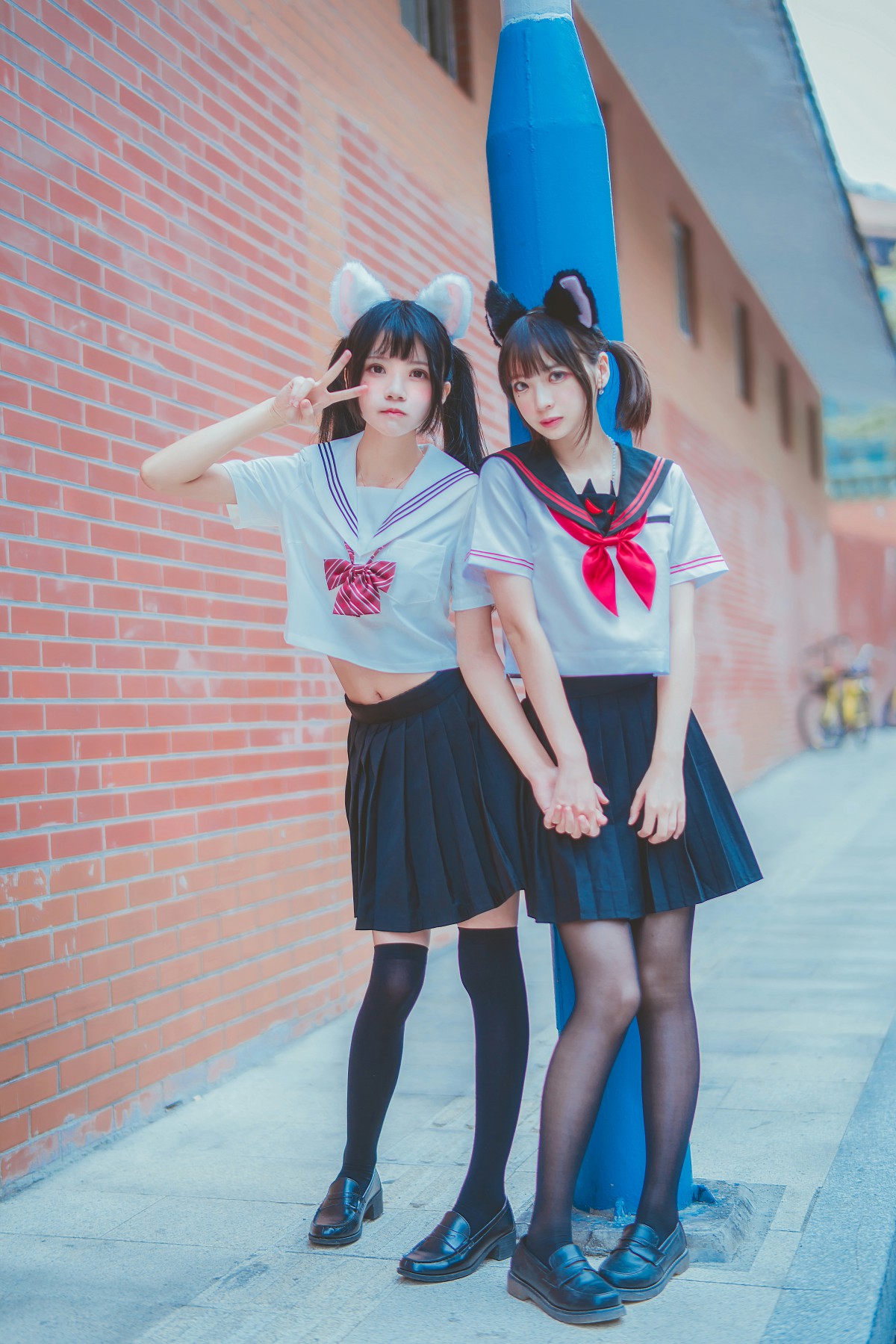 萝莉风COS 桜桃喵&amp;amp;疯猫ss – JK百合2 – COSPLAY