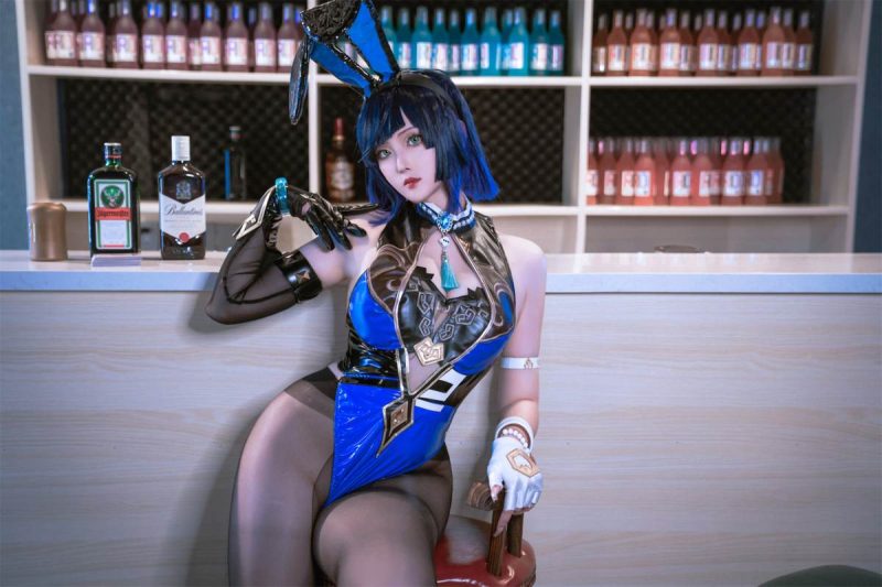 Natsuko夏夏子 – 原神夜兰兔女郎：酒吧黑丝高衩大尺度还原 74P1V-御萝部落