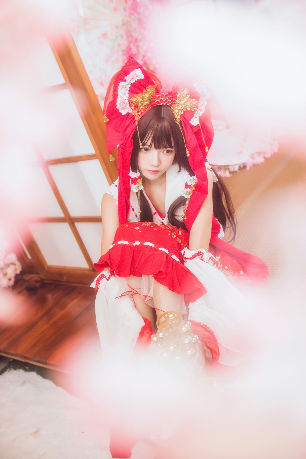 萝莉风COS 桜桃喵 – 灵梦 新年快乐 – COSPLAY