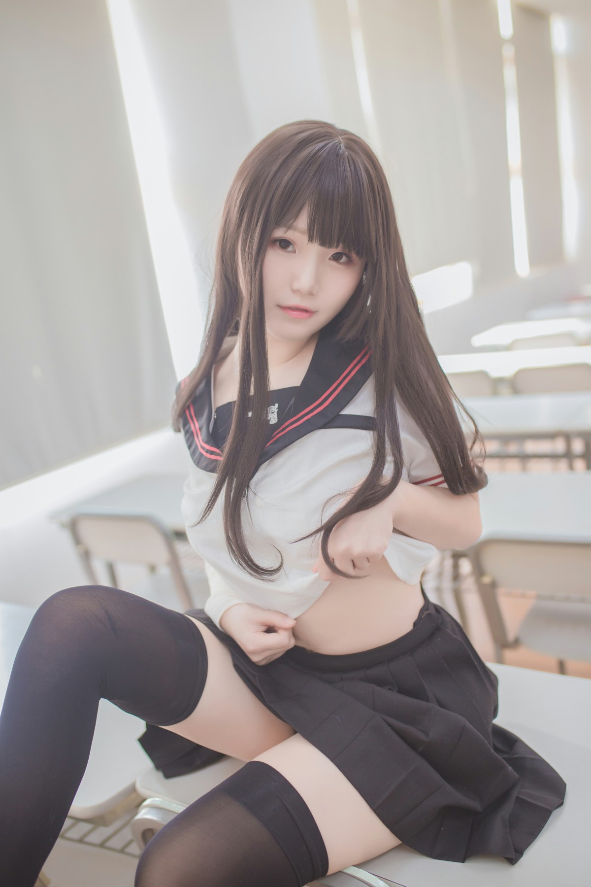 性感人气COSER Yoko宅夏Cos – 黑丝JK – COSPLAY