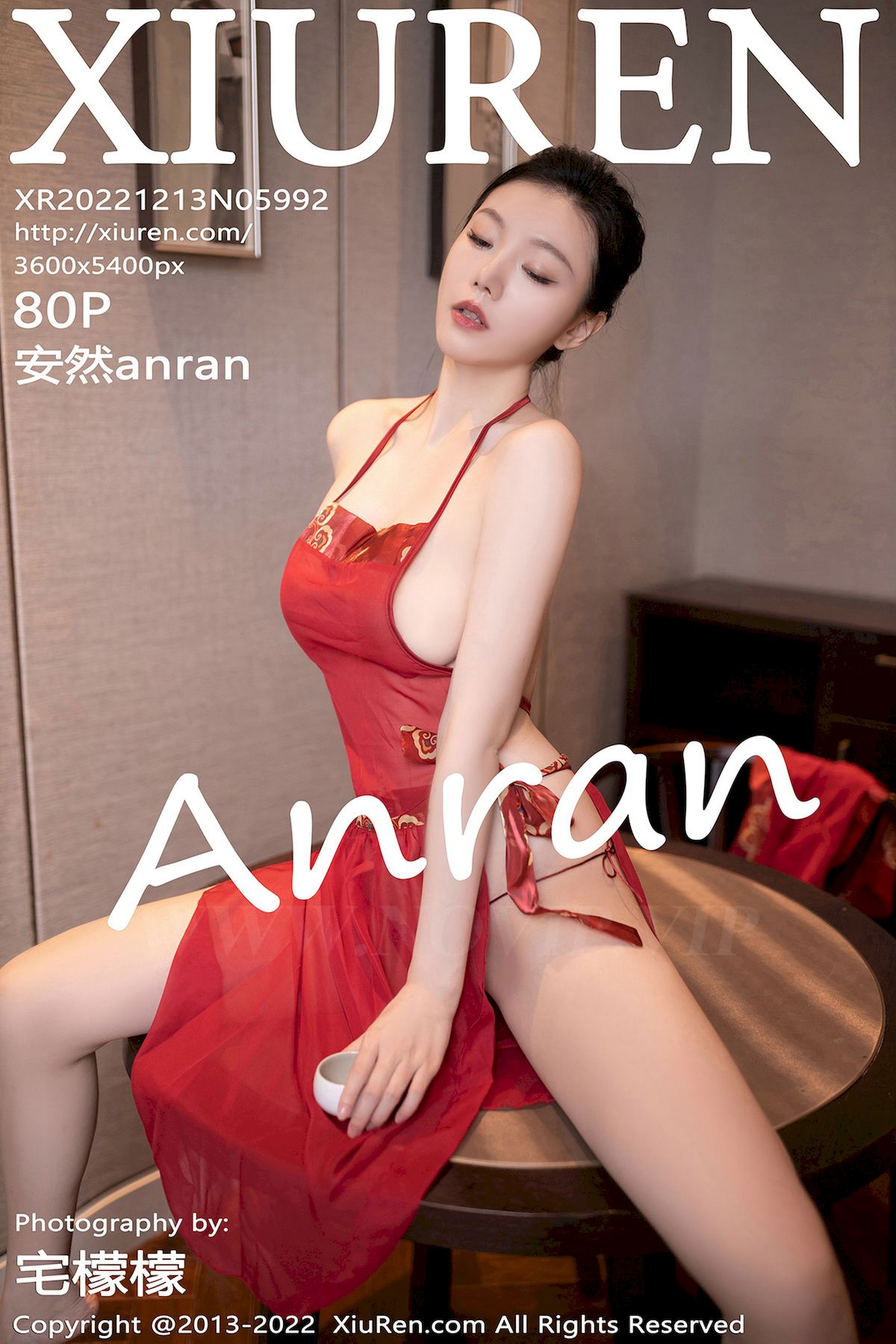 [秀人XiuRen] No.5992 模特安然anran – 红色情趣服饰+曼妙身姿性感写真