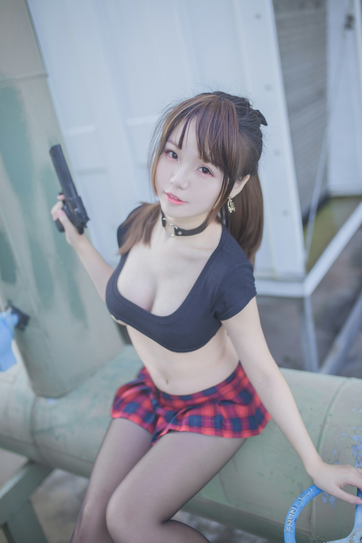 性感人气COSER Yoko宅夏Cos – 红色格子 – COSPLAY