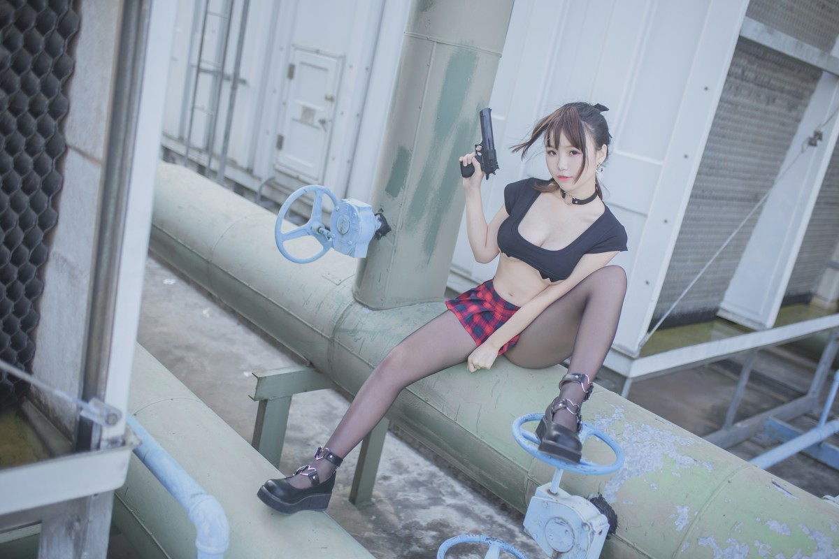 性感人气COSER Yoko宅夏Cos – 红色格子 – COSPLAY
