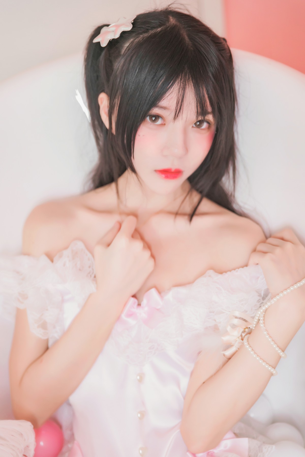 萝莉风COS 桜桃喵 –粉色浴缸 – COSPLAY