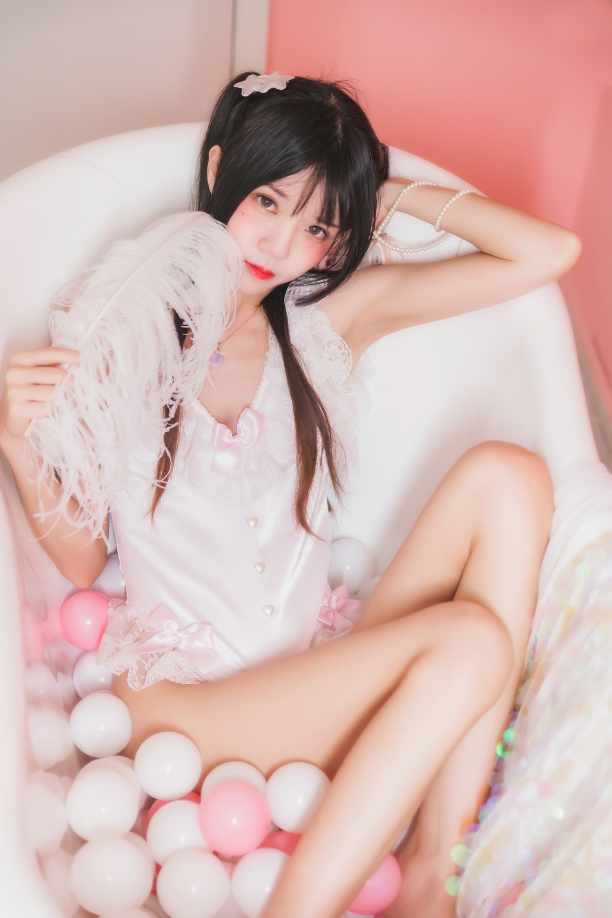 萝莉风COS 桜桃喵 –粉色浴缸 – COSPLAY