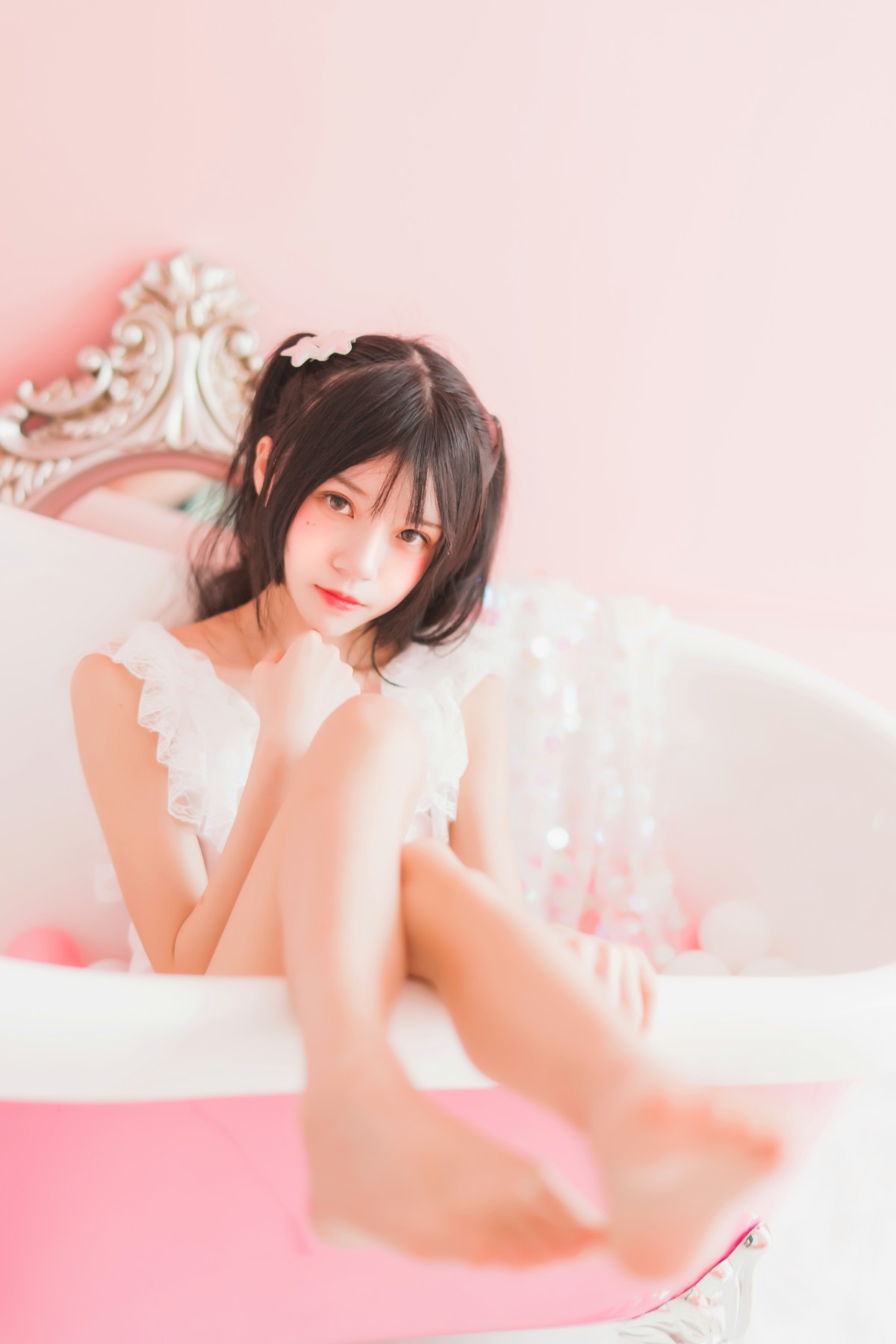 萝莉风COS 桜桃喵 –粉色浴缸 – COSPLAY