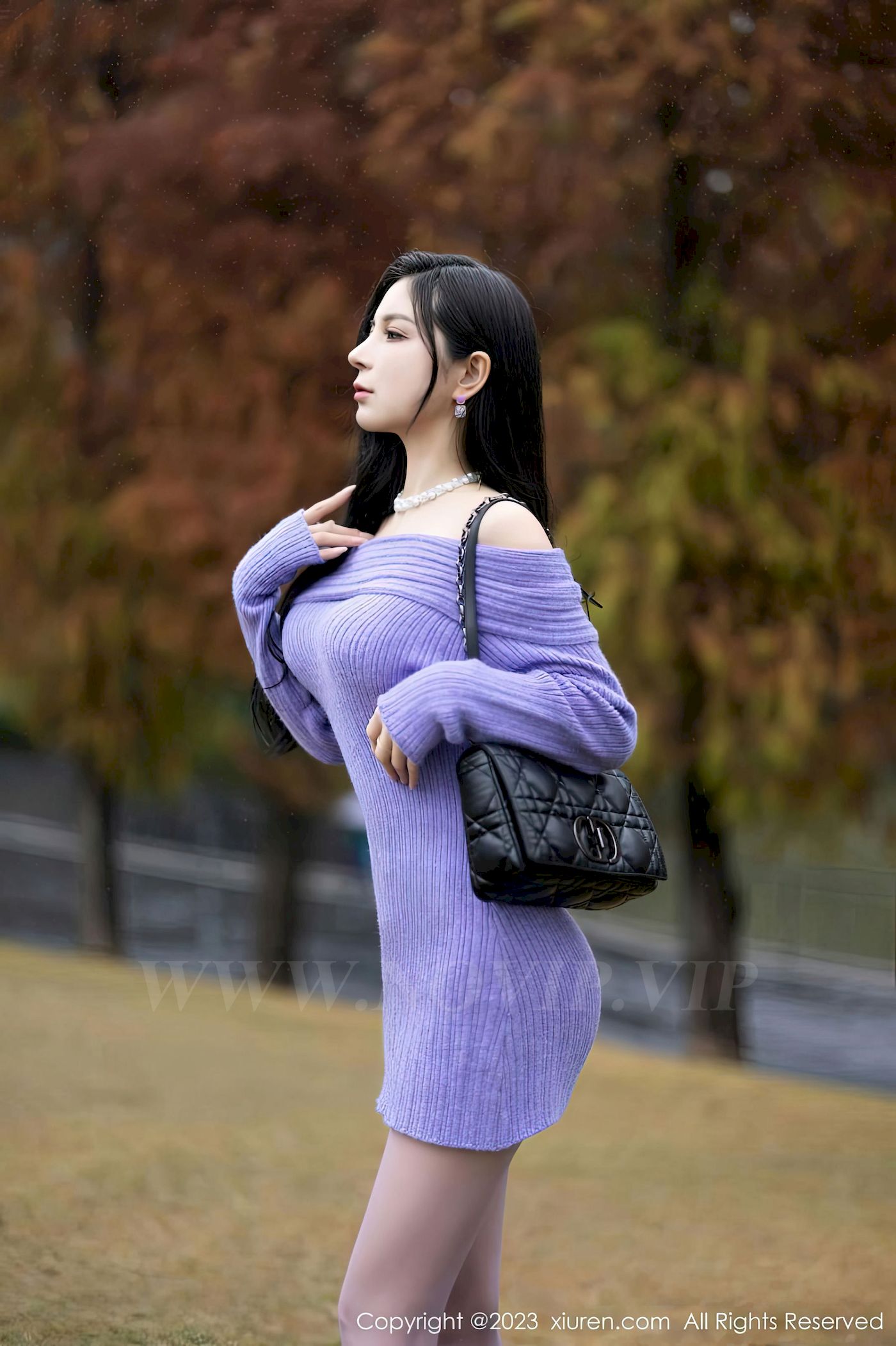 [XiuRen秀人网] No.6277 模特小蛮妖Yummy – 紫色长裙丝袜海南岛旅拍