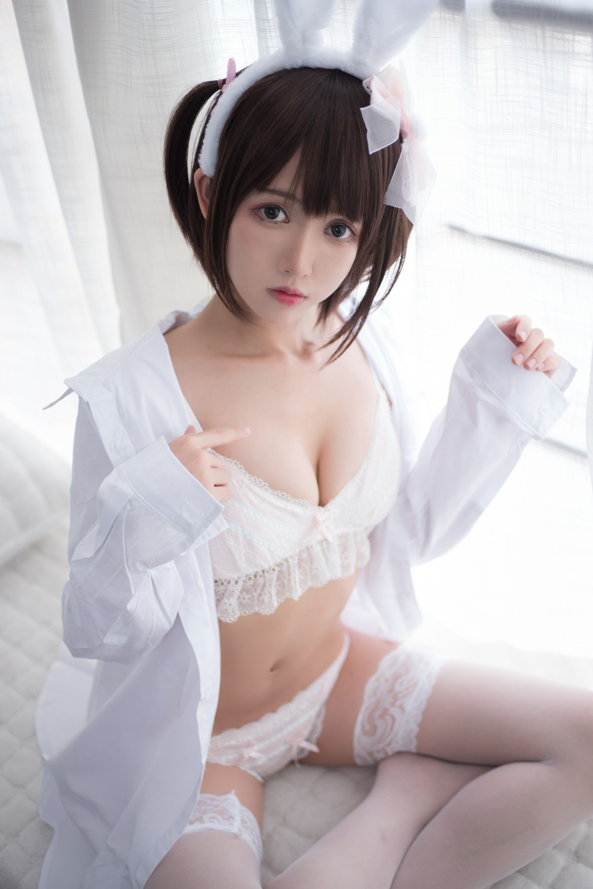 [Cosplay]鳗鱼霏儿 – 兽耳 白色蕾丝情趣 – COSPLAY