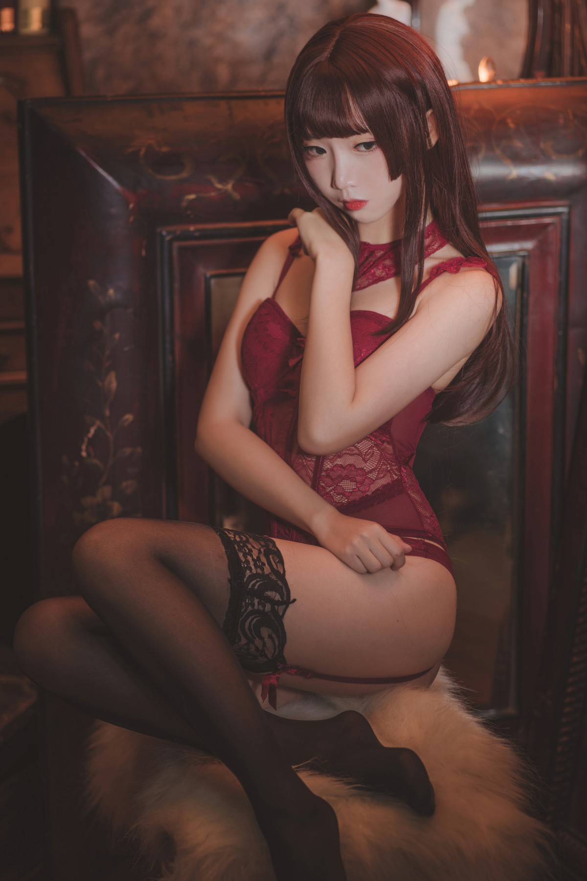 [Cosplay]面饼仙儿 – 脑内少女 红色束衣 – COSPLAY