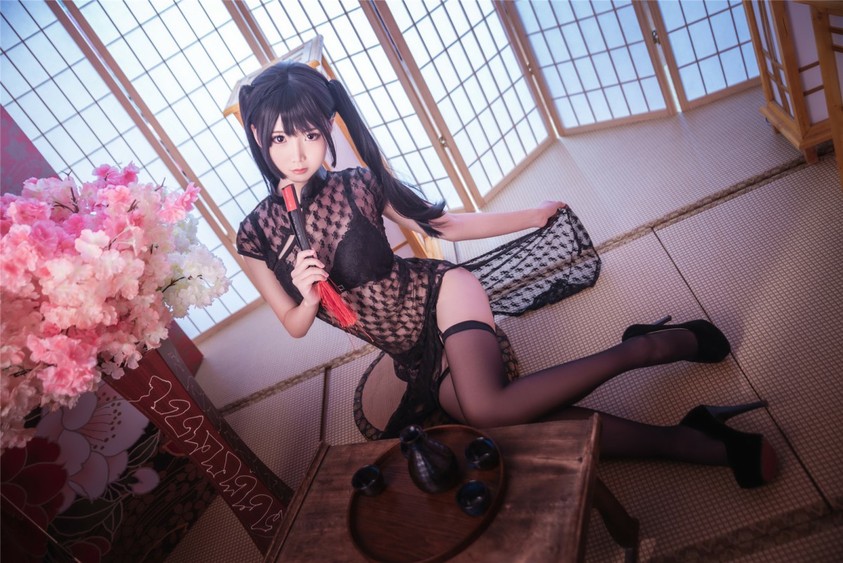 [Cosplay]面饼仙儿 – 黑丝情趣旗袍 – COSPLAY