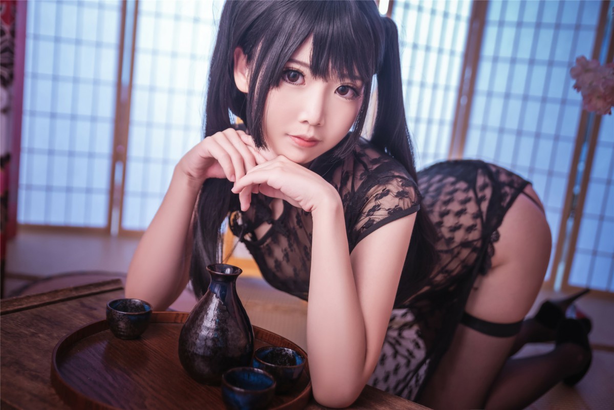 [Cosplay]面饼仙儿 – 黑丝情趣旗袍 – COSPLAY