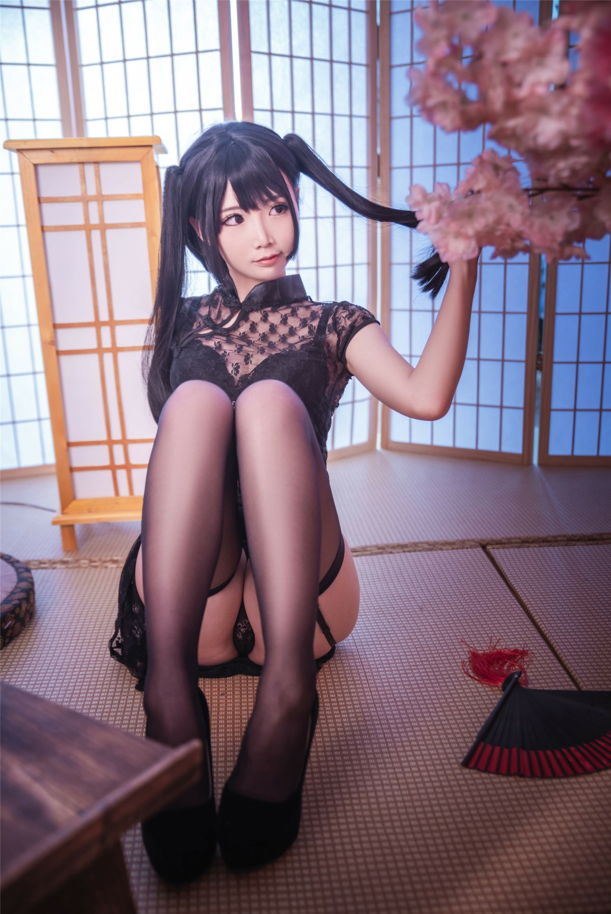 [Cosplay]面饼仙儿 – 黑丝情趣旗袍 – COSPLAY