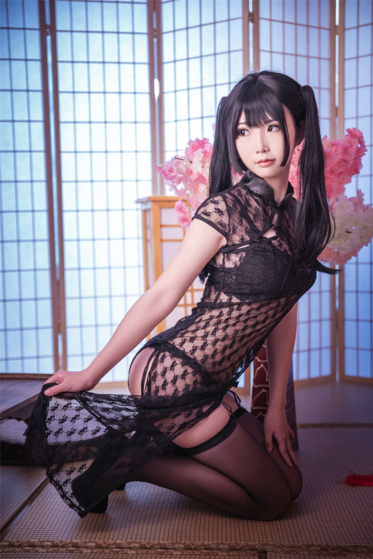 [Cosplay]面饼仙儿 – 黑丝情趣旗袍 – COSPLAY