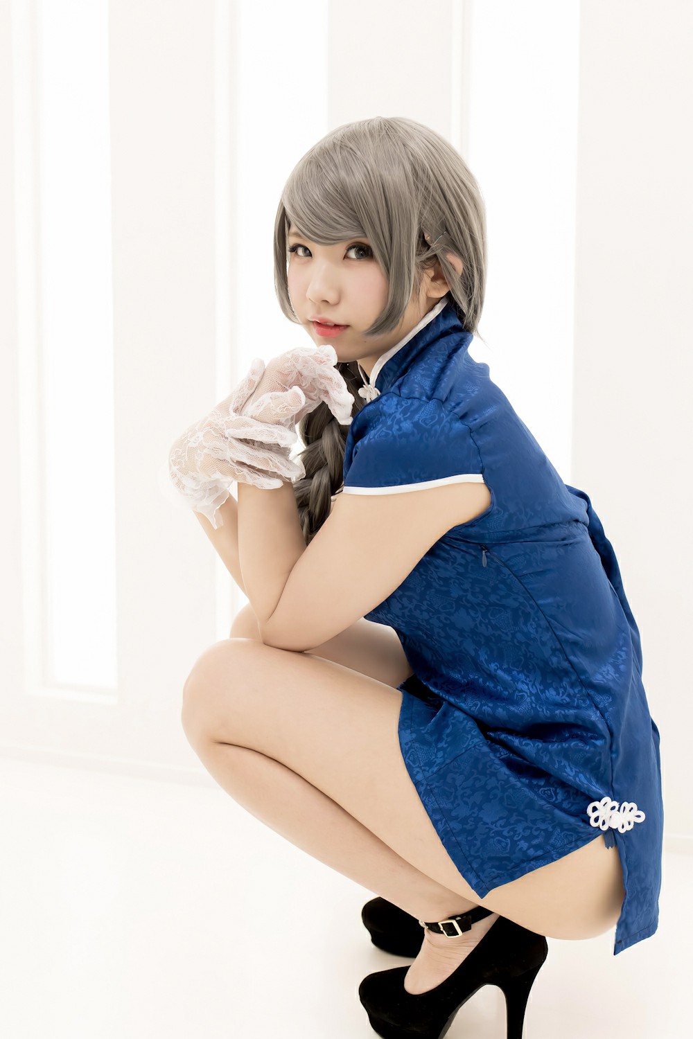 中華娘娘之Blue蓝色旗袍与美腿高跟 – COSPLAY