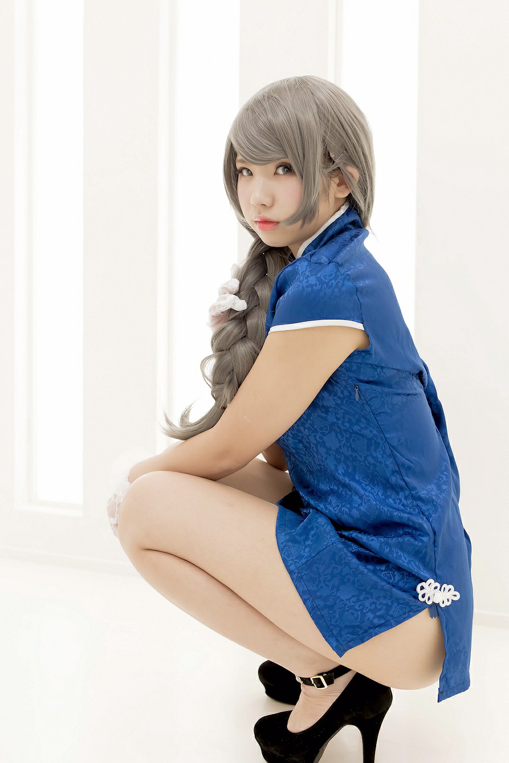 中華娘娘之Blue蓝色旗袍与美腿高跟 – COSPLAY