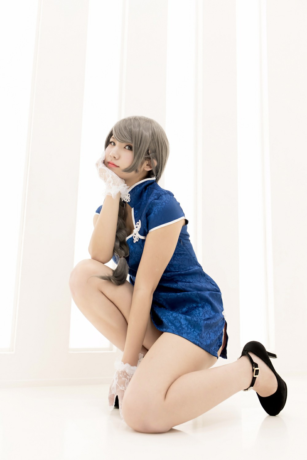 中華娘娘之Blue蓝色旗袍与美腿高跟 – COSPLAY