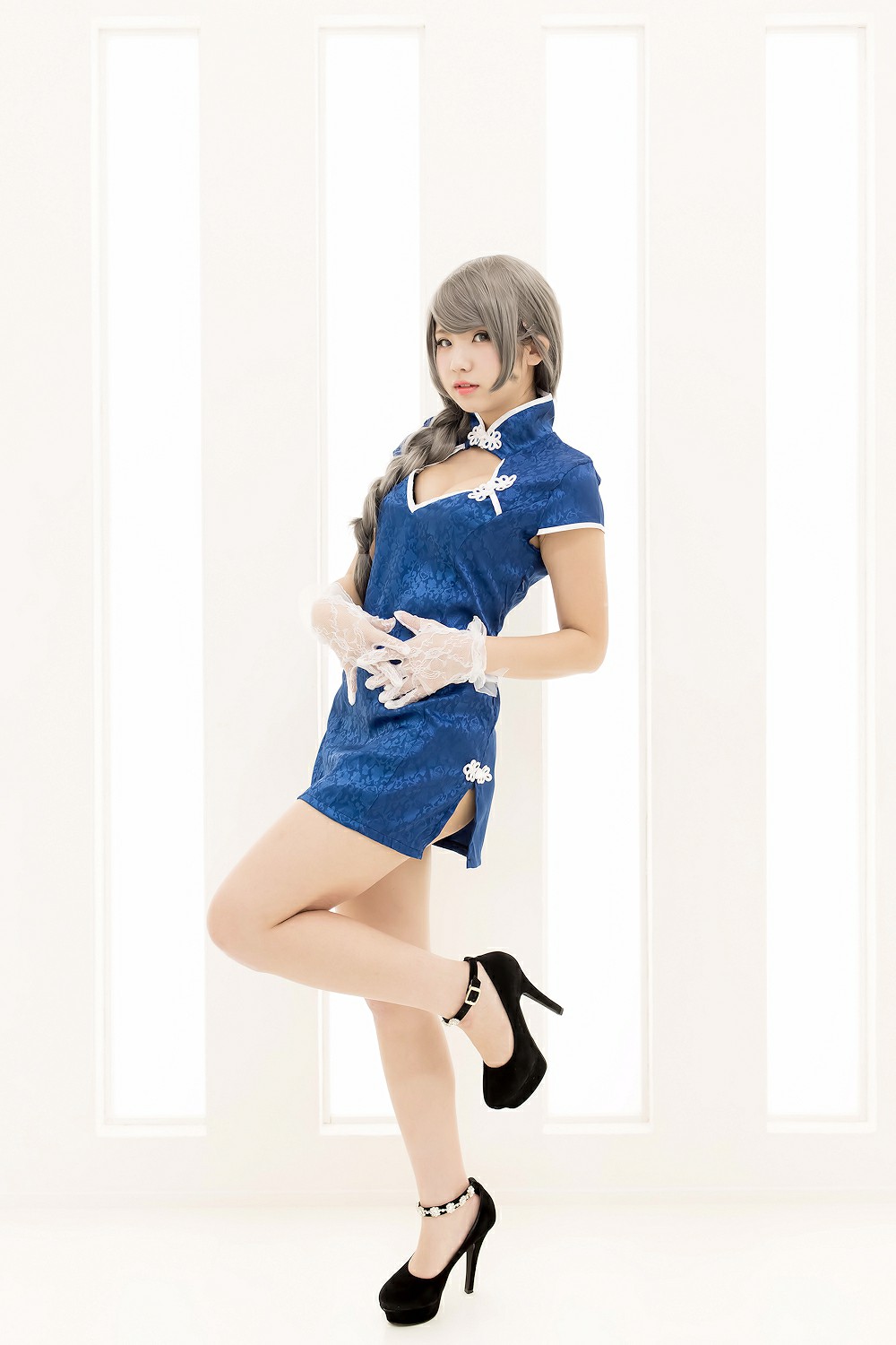中華娘娘之Blue蓝色旗袍与美腿高跟 – COSPLAY
