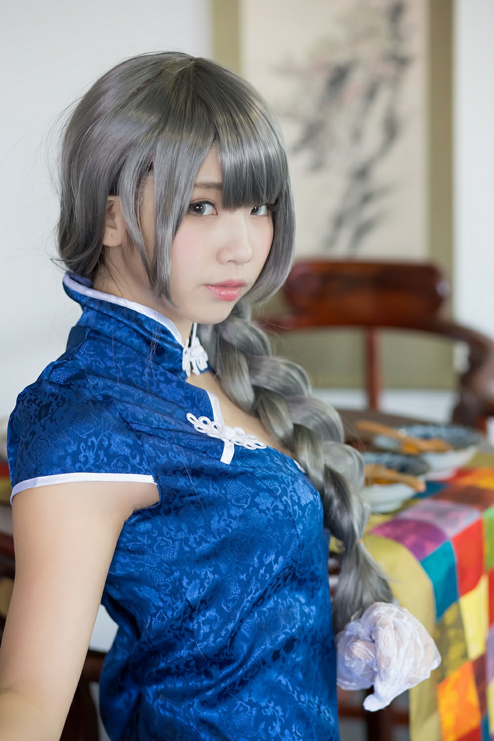 中華娘娘之Blue蓝色旗袍与美腿高跟 – COSPLAY