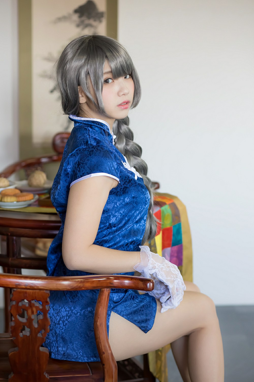 中華娘娘之Blue蓝色旗袍与美腿高跟 – COSPLAY