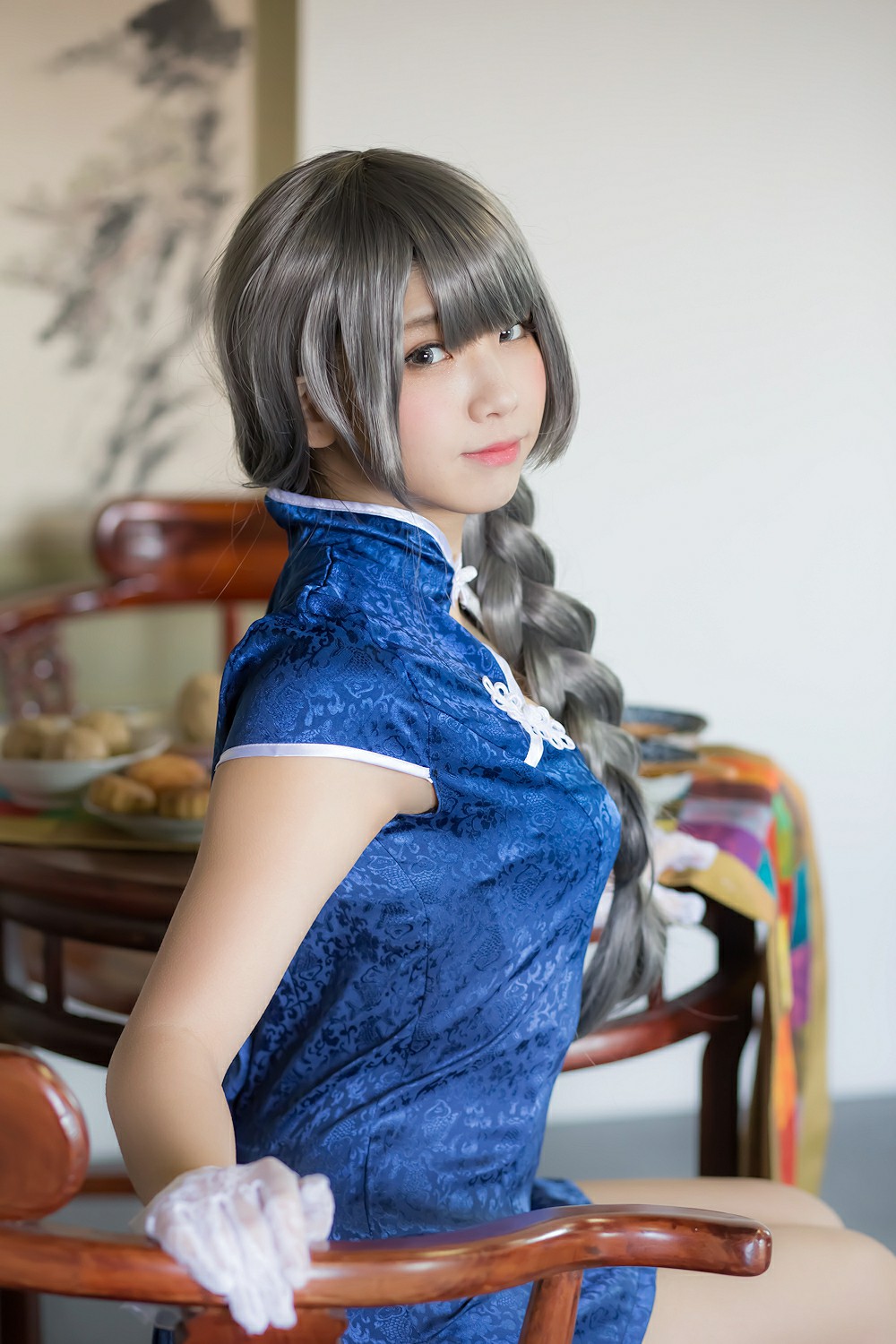 中華娘娘之Blue蓝色旗袍与美腿高跟 – COSPLAY