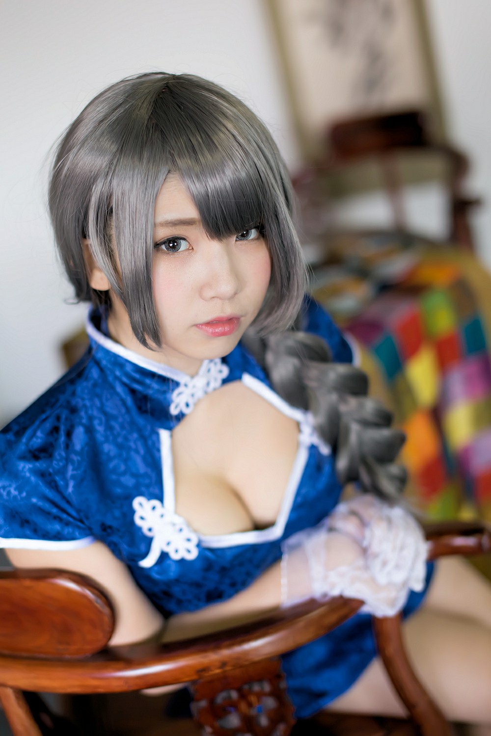 中華娘娘之Blue蓝色旗袍与美腿高跟 – COSPLAY